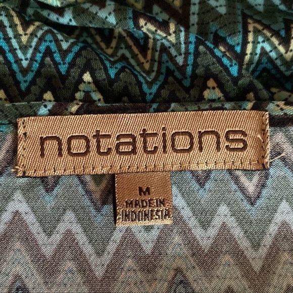 notations Front-gather Chevron print Blouse - Picture 5 of 6